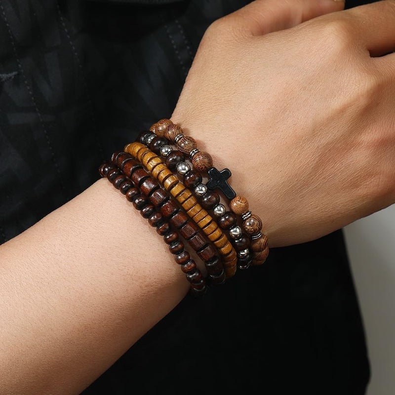 JAVMOO Gothic Bracelet Adjustable Punk Braided Leather Multilayer Grunge Set Bracelets Emo Metal Cuff Wrap Bangles Meaningful Gift - Image 5